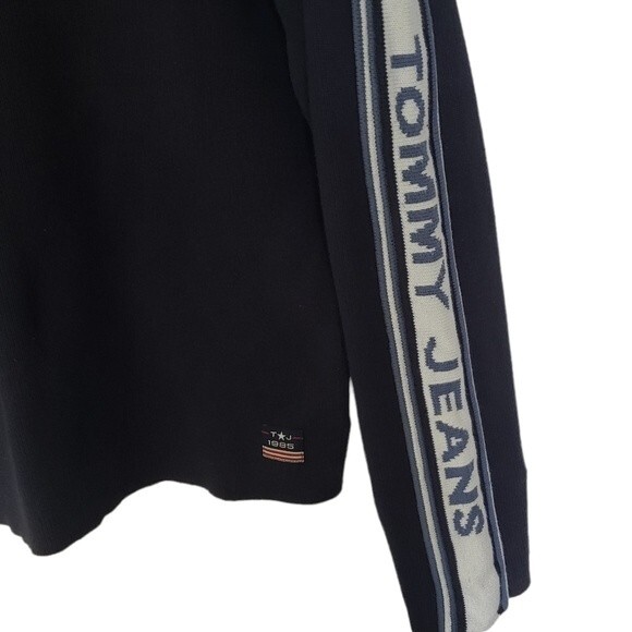Tommy Hilfiger Vintage 80s Turtleneck Sweater Size M Spellout Tommy Jeans Preppy - Picture 2 of 9